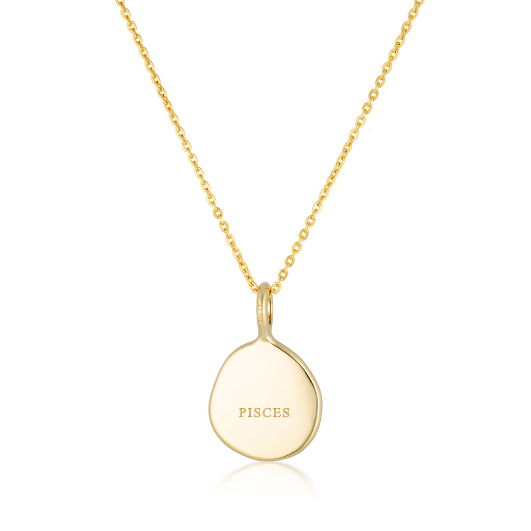 Zodiac Necklace - Pisces - Gold