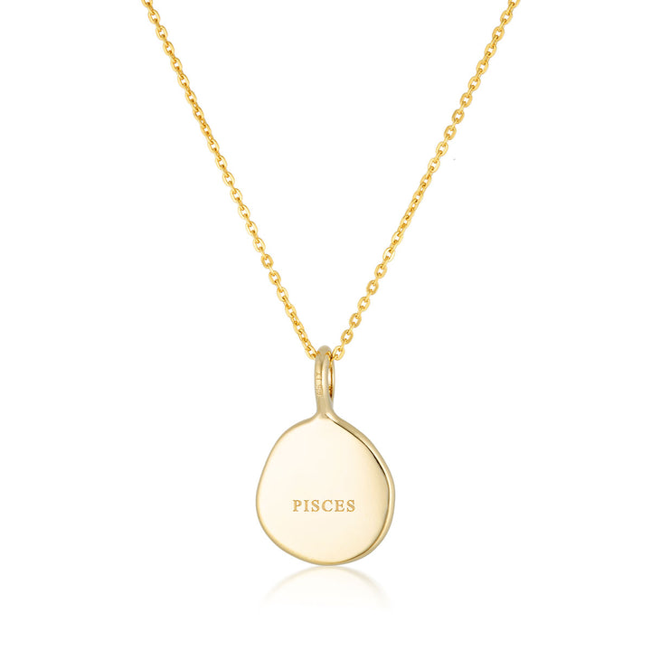 Zodiac Necklace - Pisces - Gold