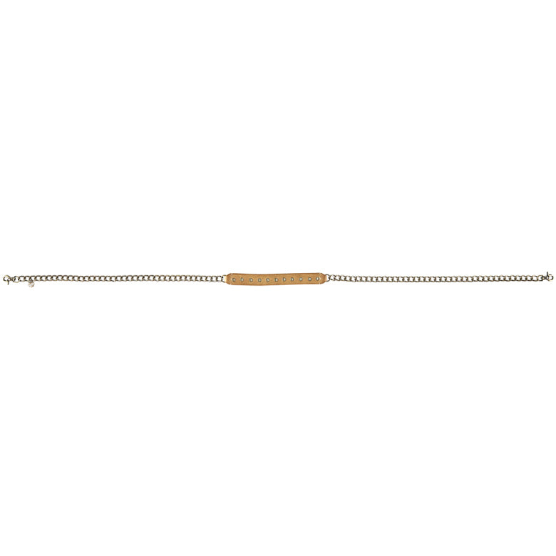 Noosa Amsterdam Roots Chain/Leather Strap - Camel