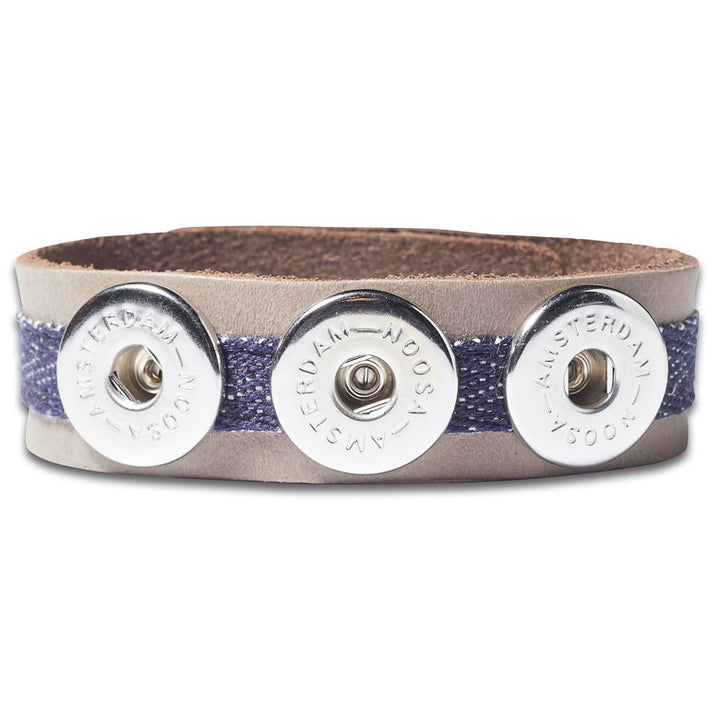 Noosa Amsterdam Original Classic Bracelet - Denim / Mouse Grey - Medium