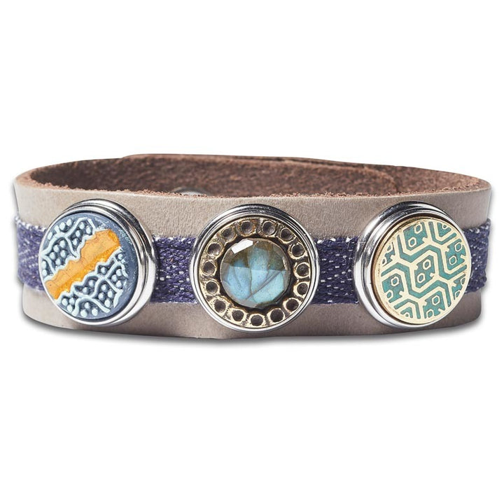 Noosa Amsterdam Original Classic Bracelet - Denim / Mouse Grey - Medium