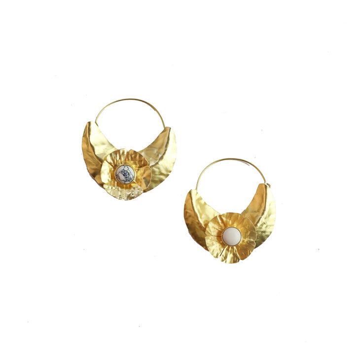 Zoda Fia Earrings - White (Large)