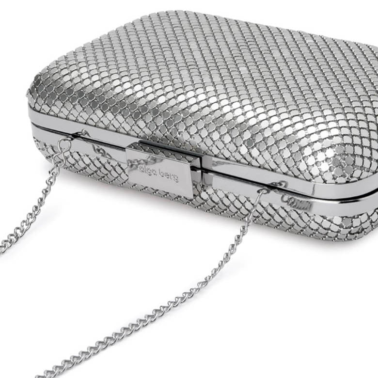 Olga Berg Alyssa Flat Mesh Pod - Silver (with Silver)