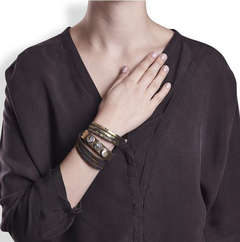 Noosa Amsterdam PETITE Wrap Bracelet - Gold Foil Lava