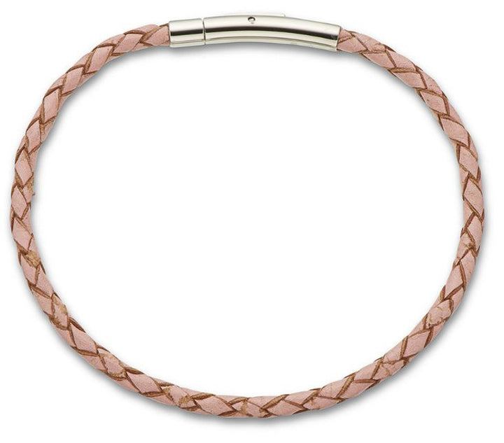 Leather Plait Bracelet 4202 - Pale Pink