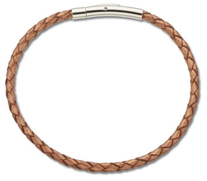 Palas Jewellery Bracelet - Leather Plait - Metallic Copper