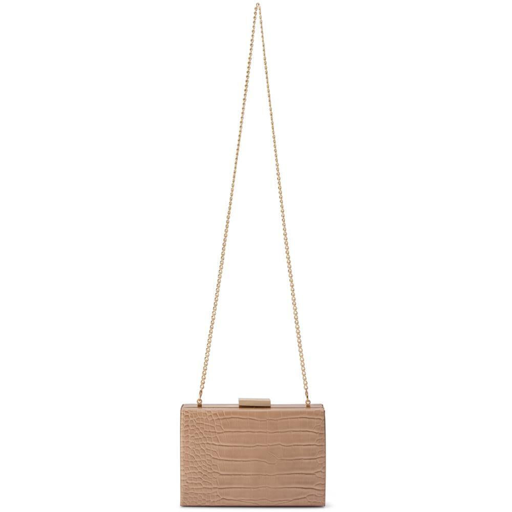 Olga Berg Caterina Shoulder Bag - Croc Natural