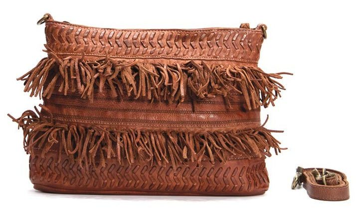 Mahson & Co Free Spirit Crossbody Clutch Bag - Cognac