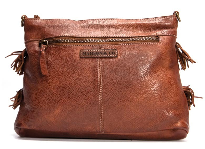 Mahson & Co Free Spirit Crossbody Clutch Bag - Cognac