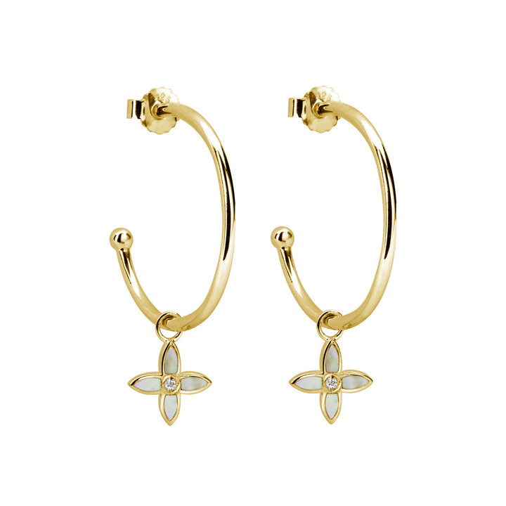 Desert Flower Medium Hoop Earrings - Gold