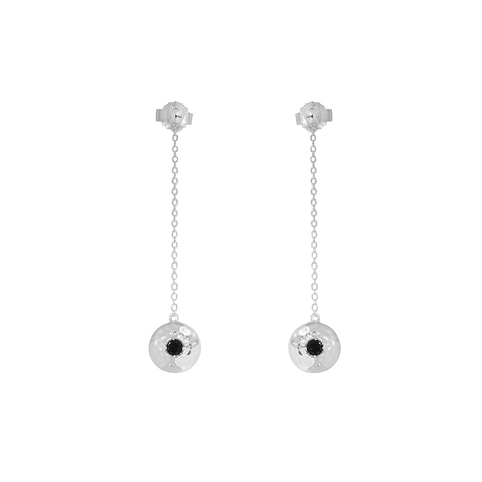 Grace Hanging Chain Earrings - Silver