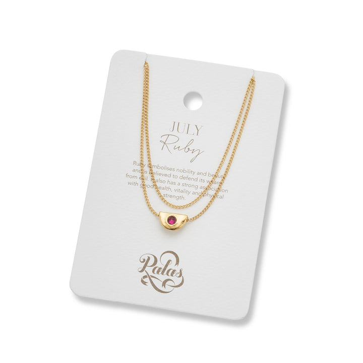 Birthstone Necklace - July - Ruby