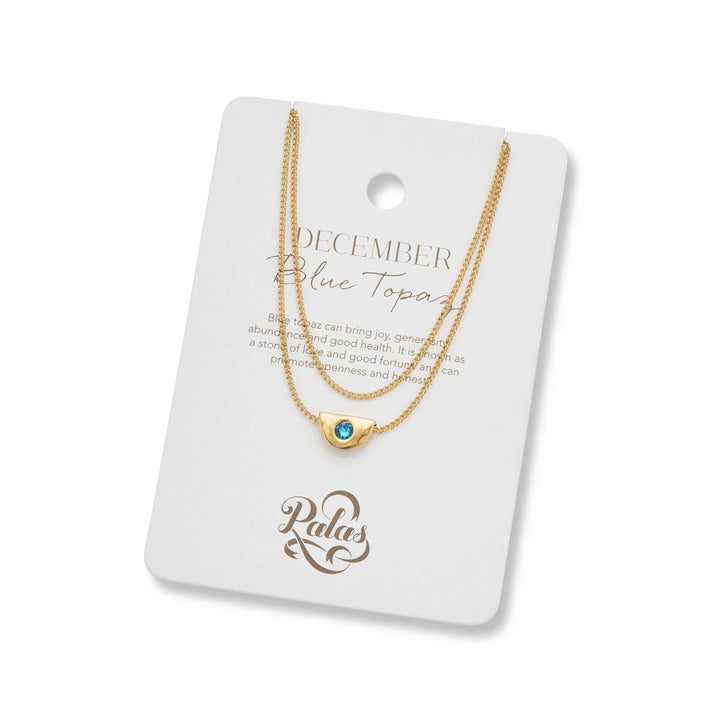 Birthstone Necklace - December - Blue Topaz