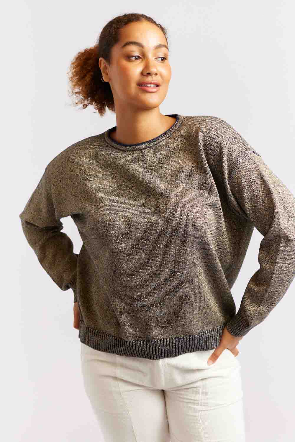 Hightide Lurex Sweater - Navy