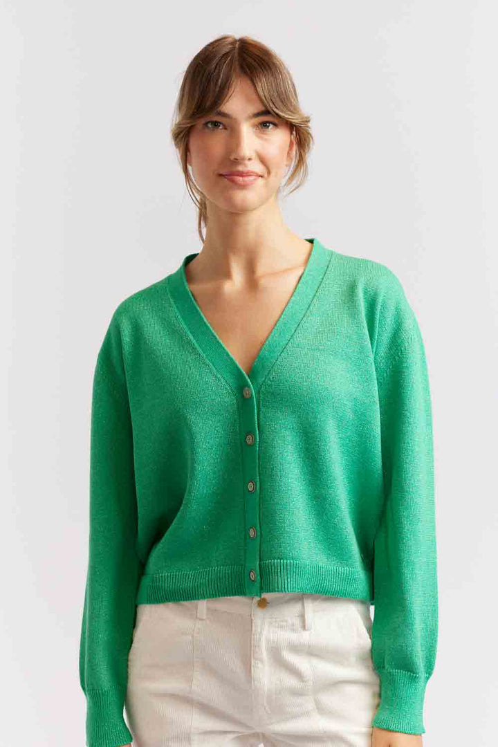 Luna Lurex Cardi - Emerald