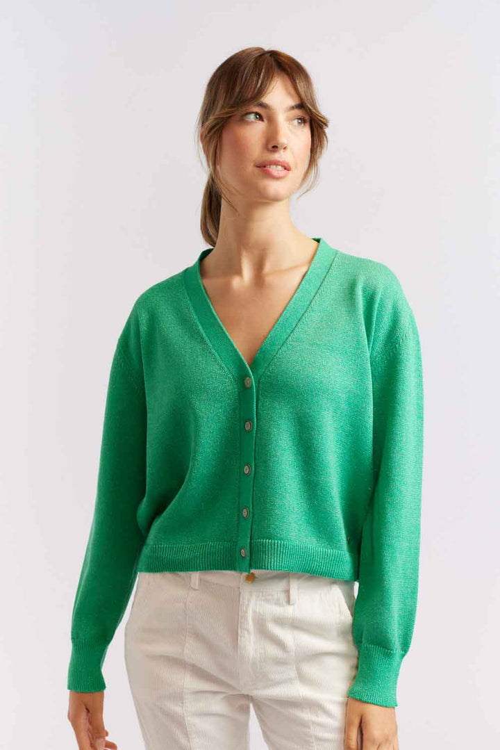 Luna Lurex Cardi - Emerald