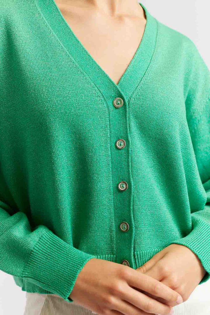 Luna Lurex Cardi - Emerald