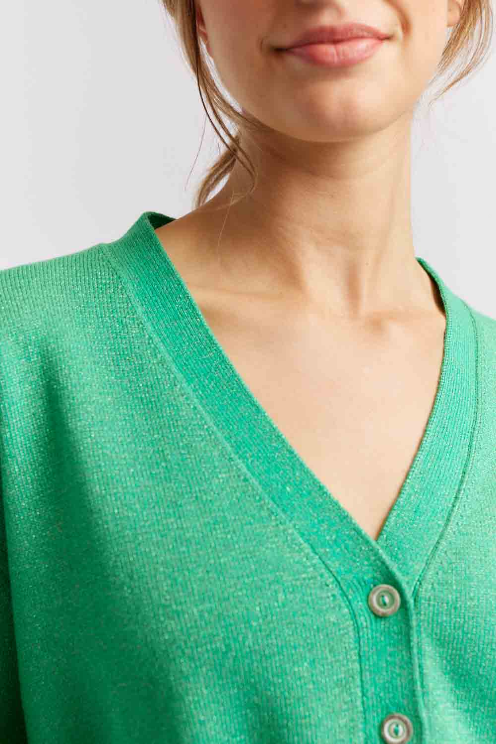 Luna Lurex Cardi - Emerald