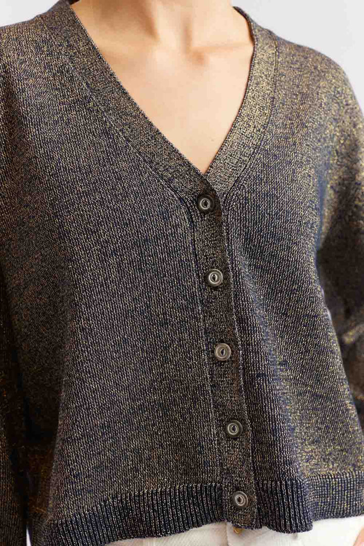 Luna Lurex Cardi - Navy