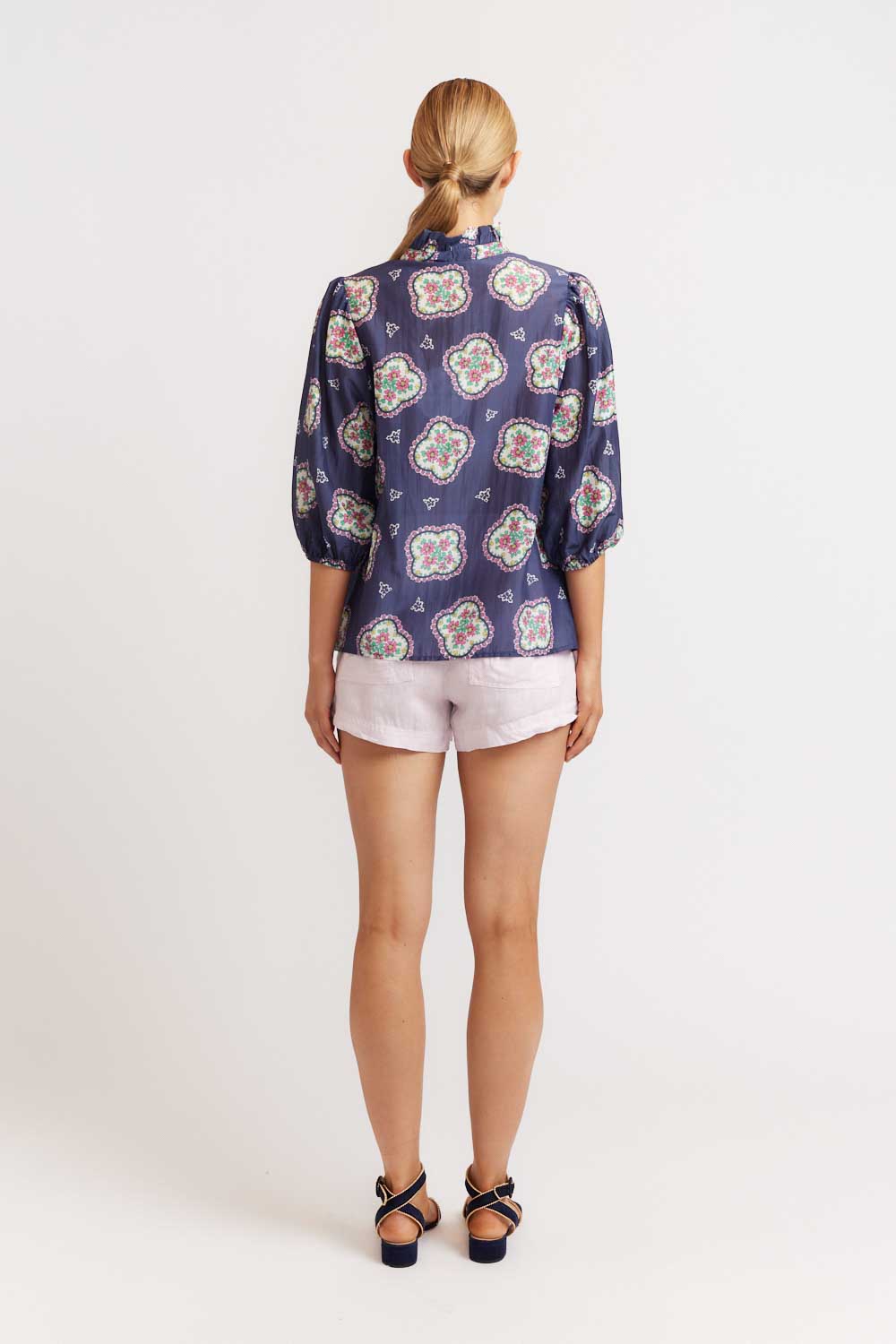 Edie Top - Mosaic Navy