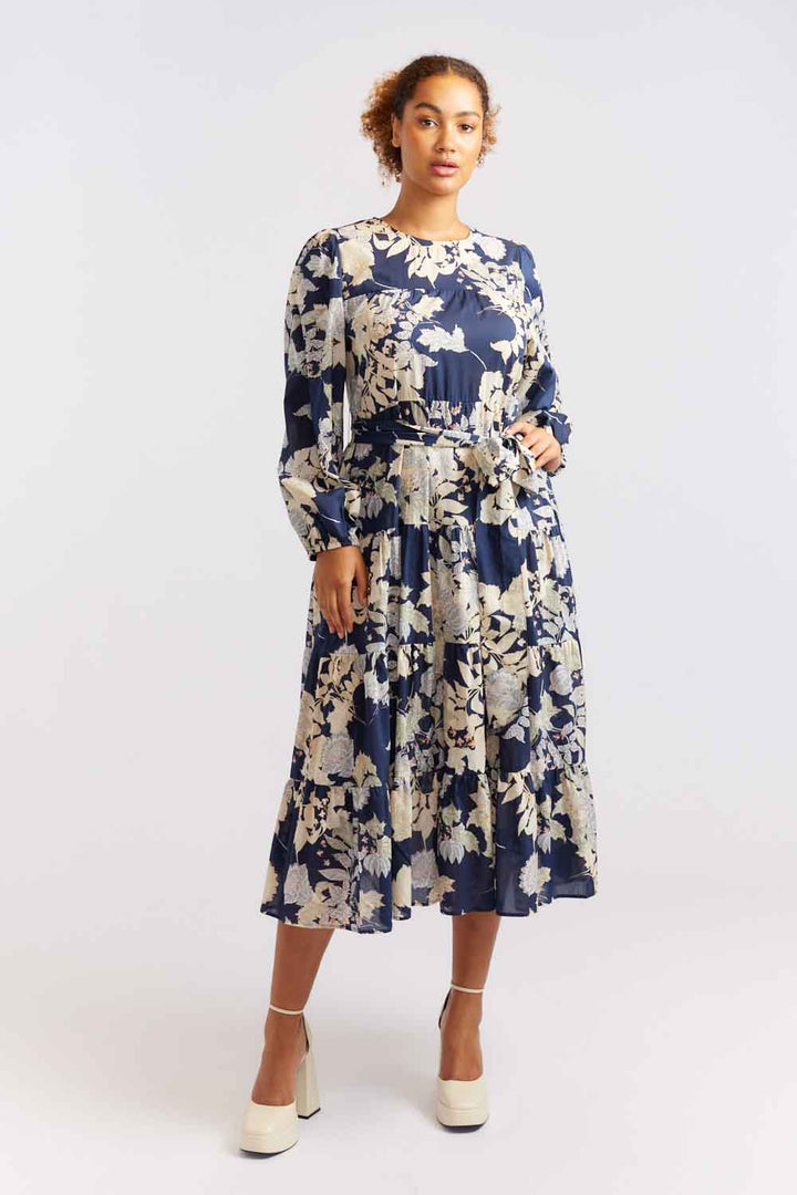 Jitterbug Aster Dress - Navy