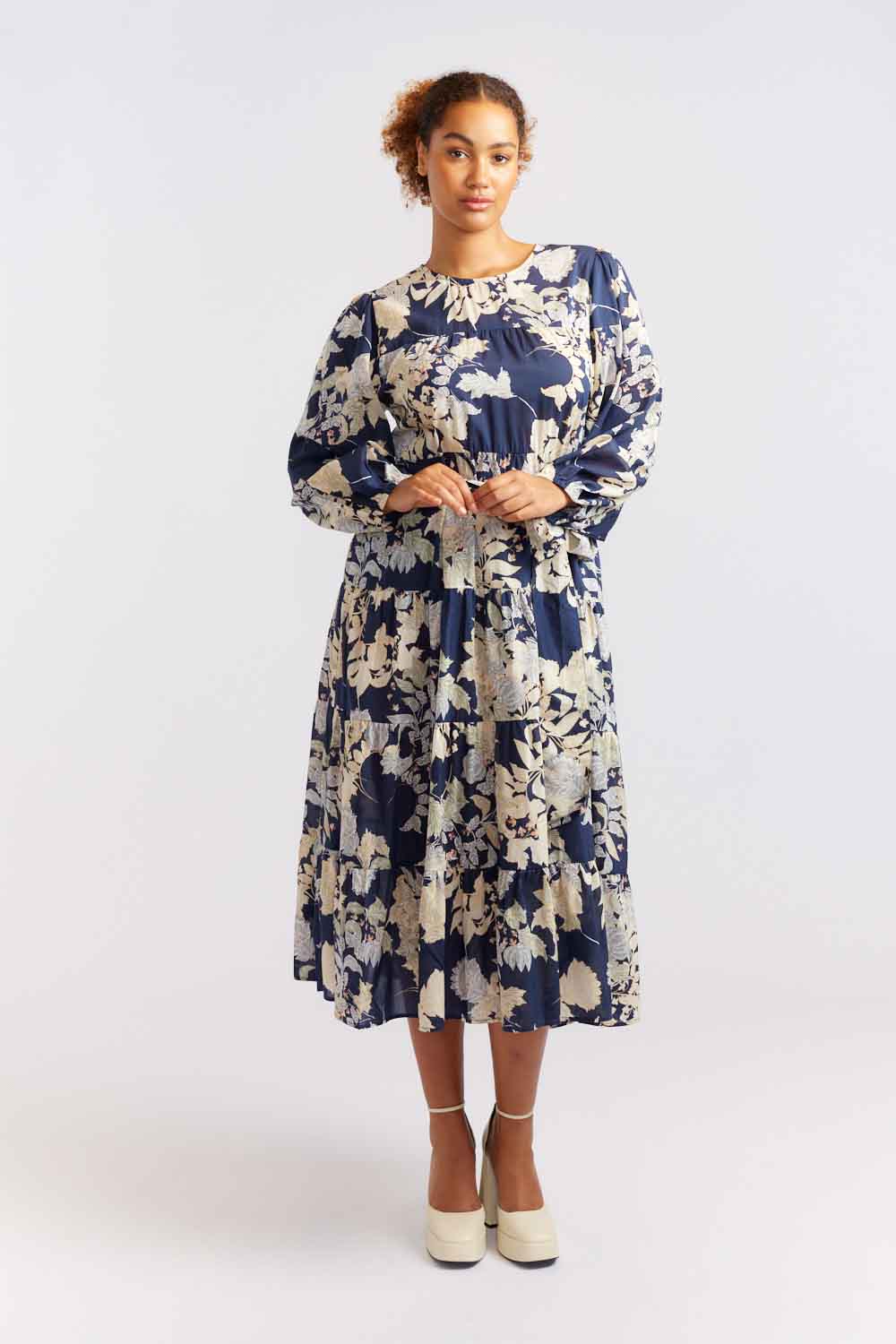 Jitterbug Aster Dress - Navy