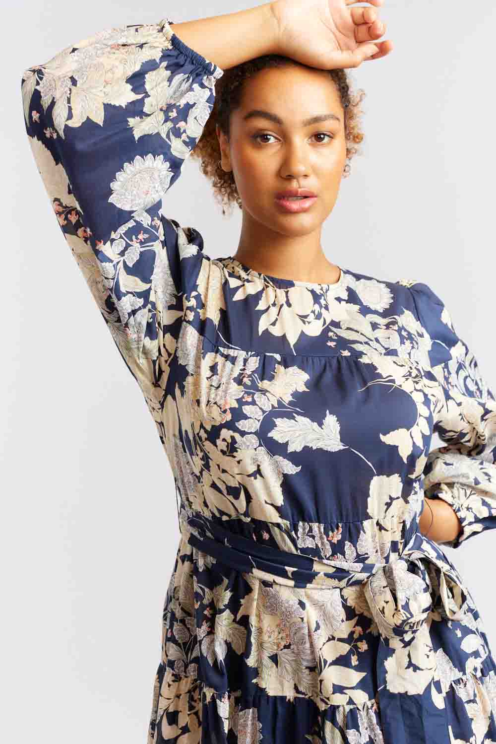 Jitterbug Aster Dress - Navy