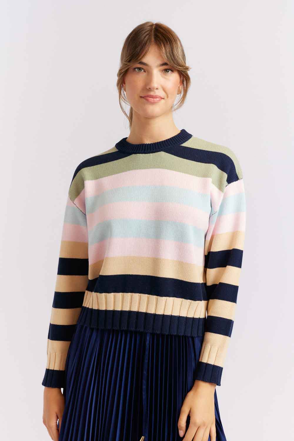 Tootsie Stripe Sweater - Navy