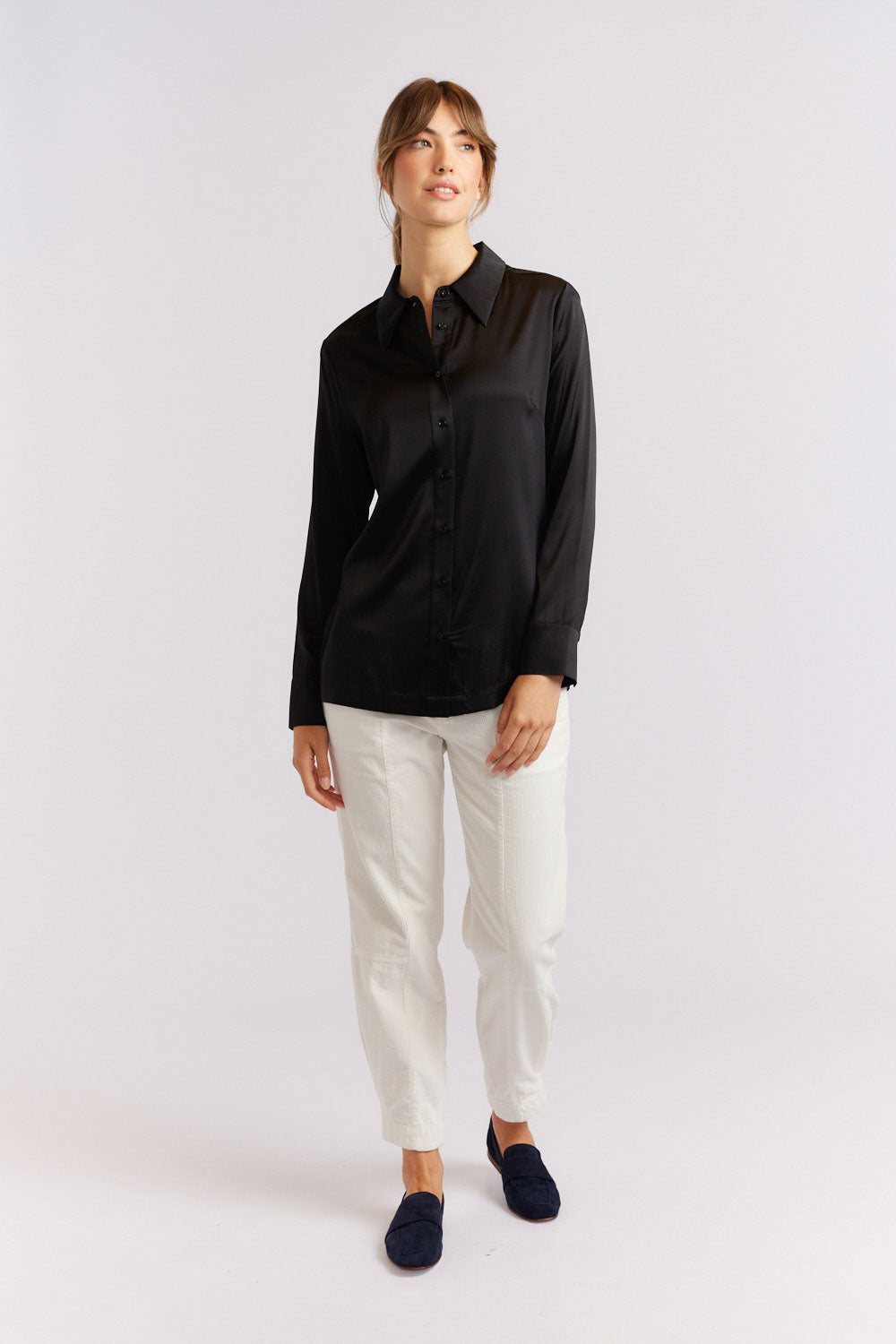 Primrose Silk Shirt - Black