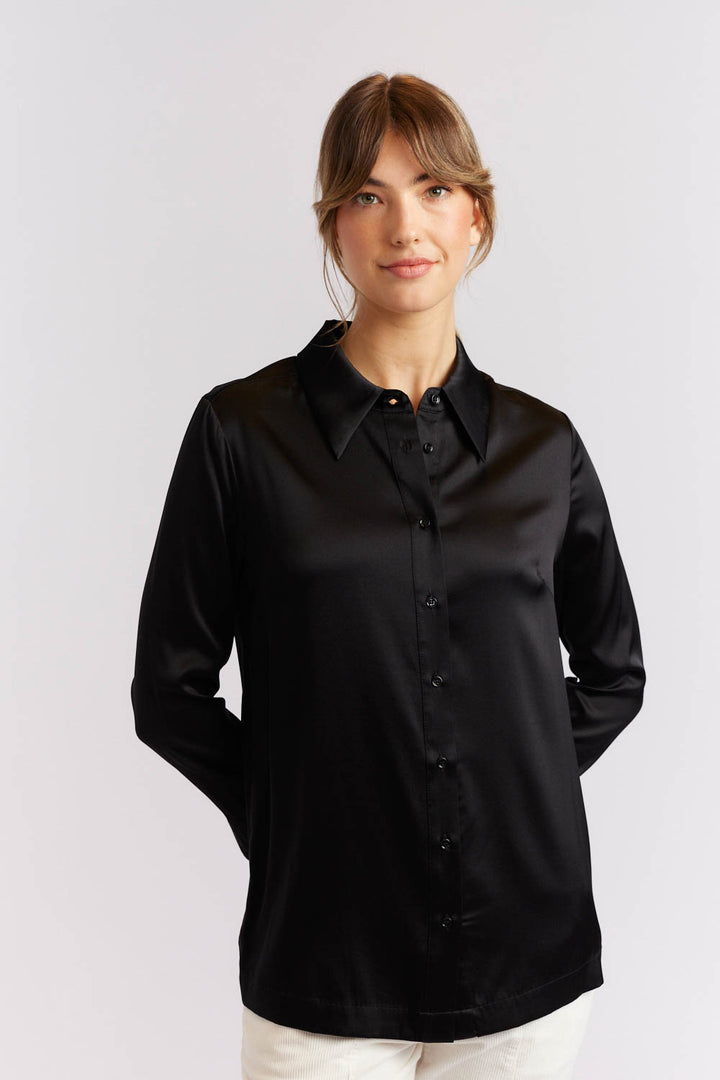 Primrose Silk Shirt - Black