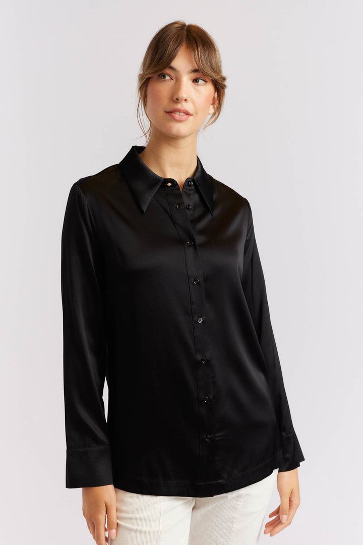 Primrose Silk Shirt - Black