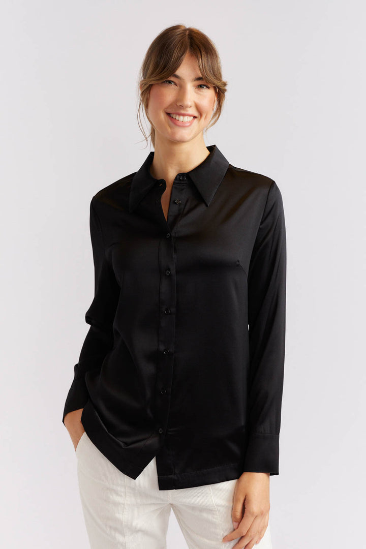 Primrose Silk Shirt - Black