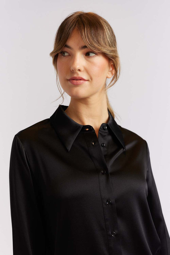 Primrose Silk Shirt - Black