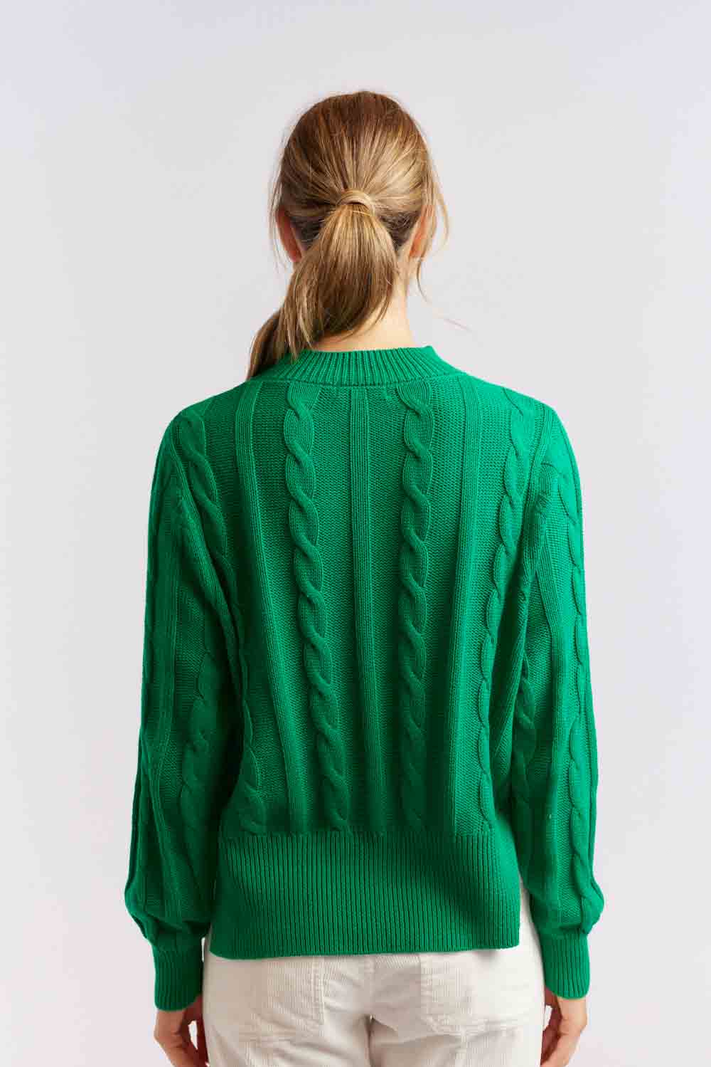 Amber Cotton Sweater - Emerald