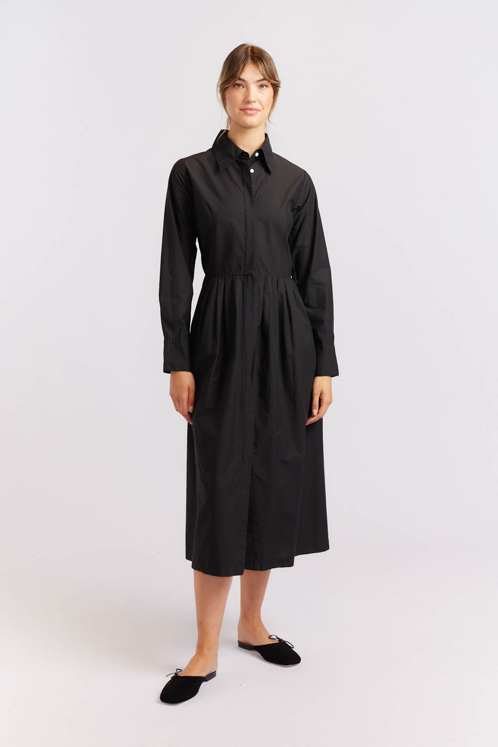Juniper Poplin Dress - Black
