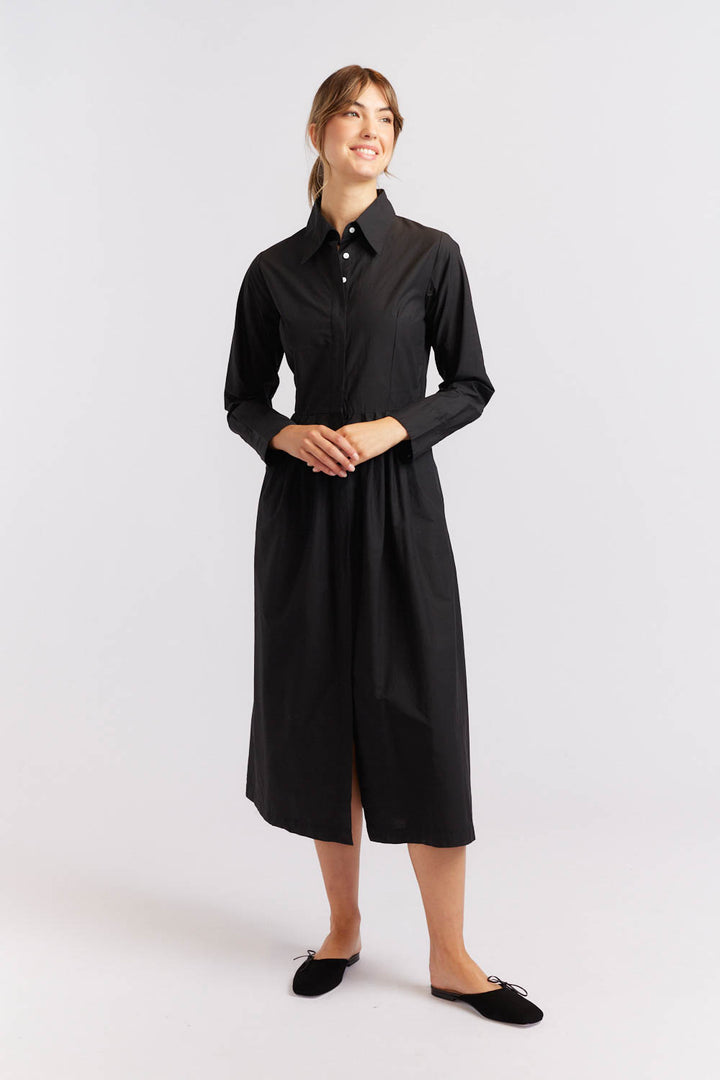 Juniper Poplin Dress - Black