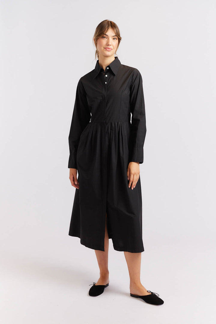 Juniper Poplin Dress - Black