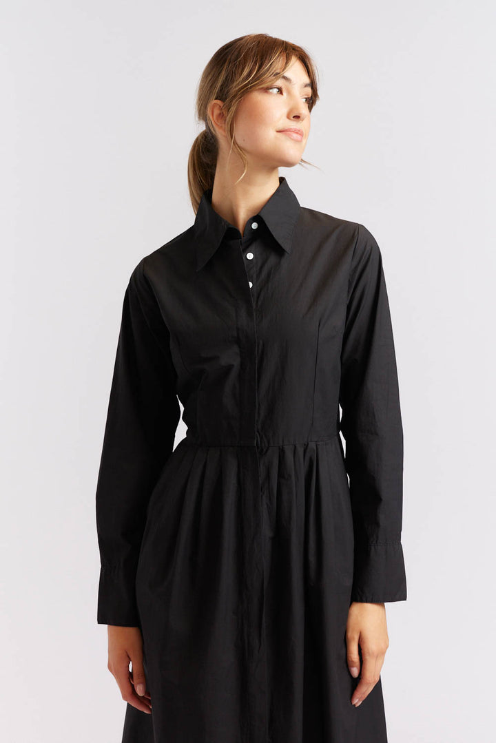 Juniper Poplin Dress - Black