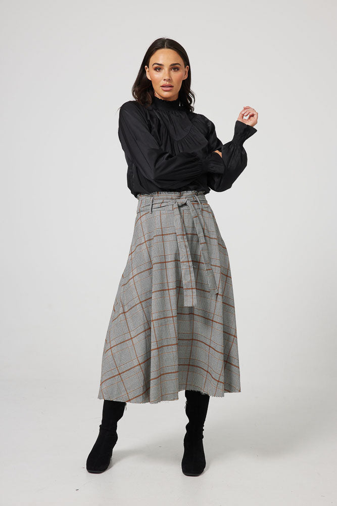 Bromley Skirt - Tan Glen Plaid