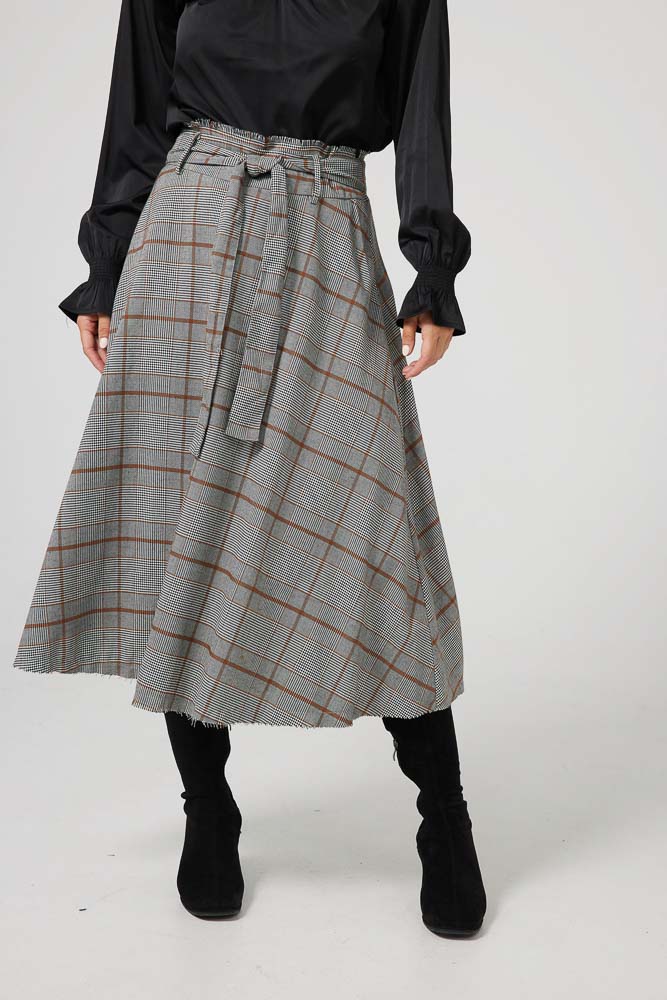 Bromley Skirt - Tan Glen Plaid