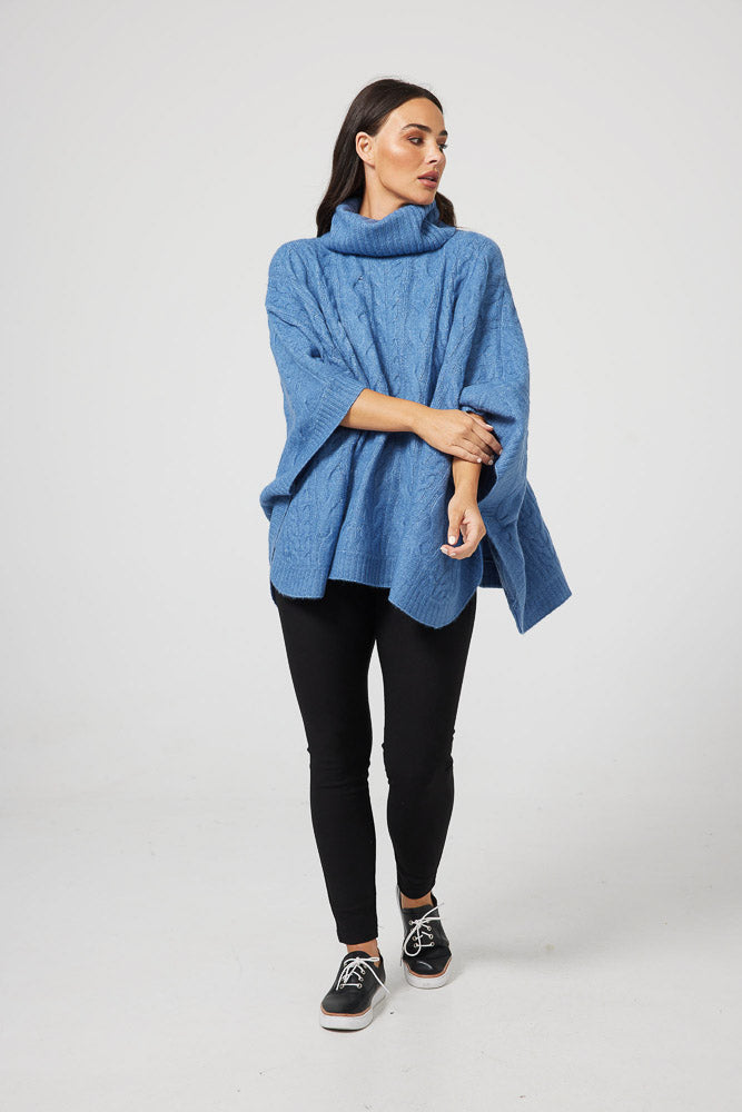 Claudine Poncho - Blue