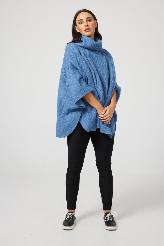 Claudine Poncho - Blue