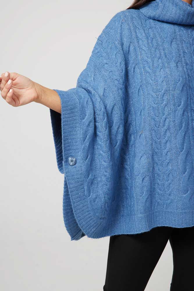 Claudine Poncho - Blue