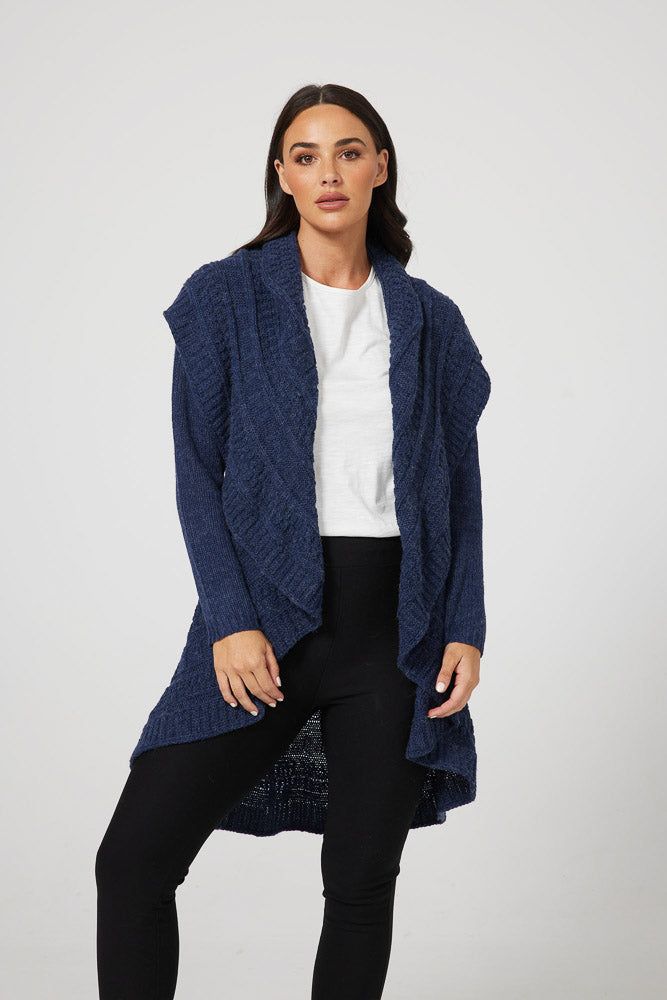 Montana Long Cardi - Navy