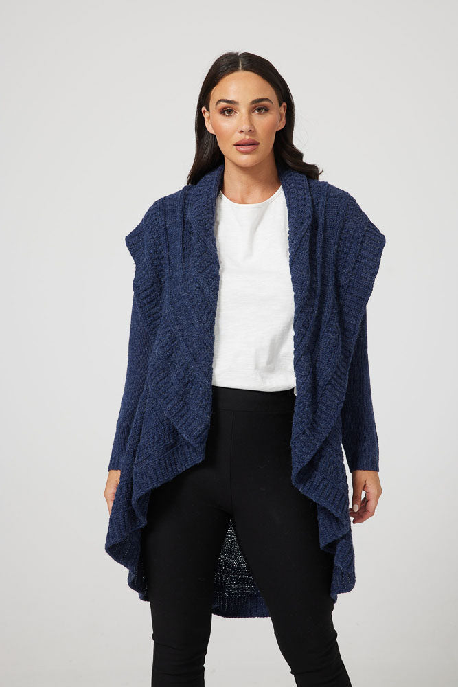 Montana Long Cardi - Navy