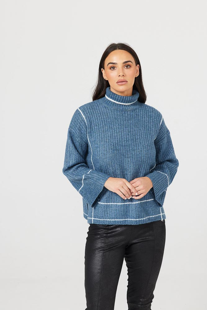 Whistler Knit - Blue White