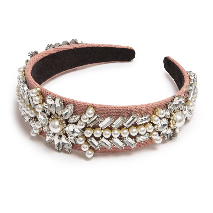 Sarah J Curtis Crystal / Pearl Alice Band - Ballet Pink