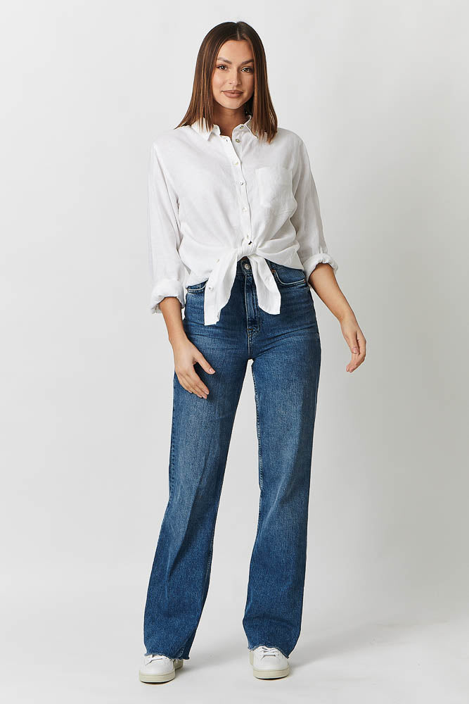 Enveloppe Linen Shirt - Blanche