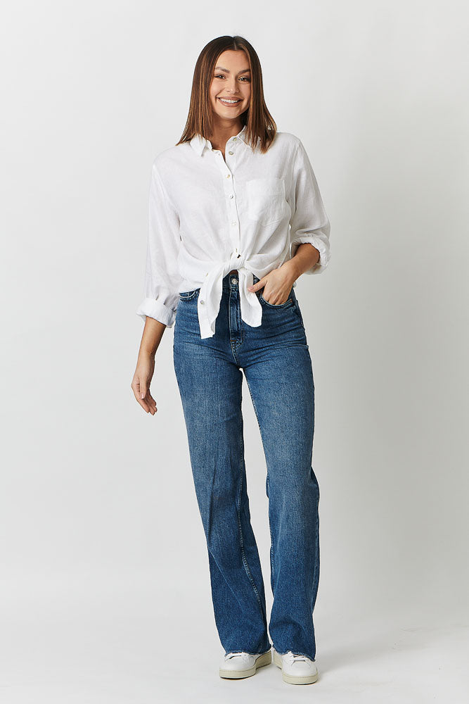 Enveloppe Linen Shirt - Blanche