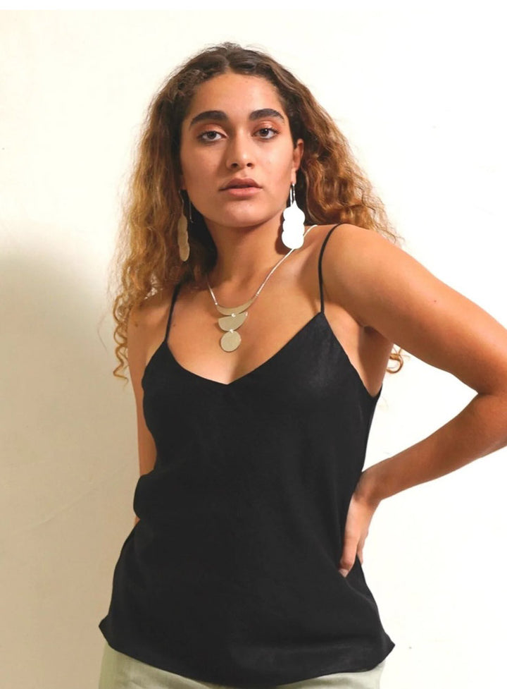 Bias Camisole - Onyx Linen